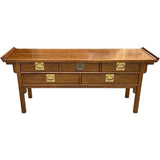 73" Unfinished 5 Drawer Century Vintage Console #08732