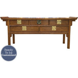 73" Unfinished 5 Drawer Century Vintage Console #08732