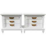 26" Unfinished 3 Drawer Thomasville Vintage Nightstand Set Of 2 #08180