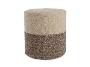 Micco Color-Blocked Shearling Pouf