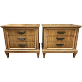 26" Unfinished 3 Drawer Thomasville Vintage Nightstand Set Of 2 #08180