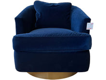 Load image into Gallery viewer, Kaylee Blue Velvet Swivel Chair
