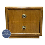 24" Unfinished 2 Drawer Vintage Single Side Table #07126