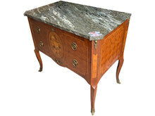 Load image into Gallery viewer, 31&quot; Unfinished 2 Drawer Marble Top Vintage Nightstand #07204
