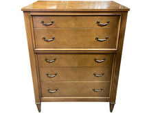 Load image into Gallery viewer, 38&quot; Finished Black Satin 5 Drawer Century Vintage Tallboy #07044
