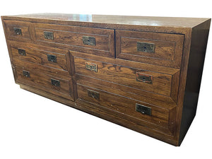 64" Unfinished 7 Drawer Henredon Vintage Dresser #08332