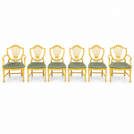 07602 vintage shield back chair set of 6 — Cali