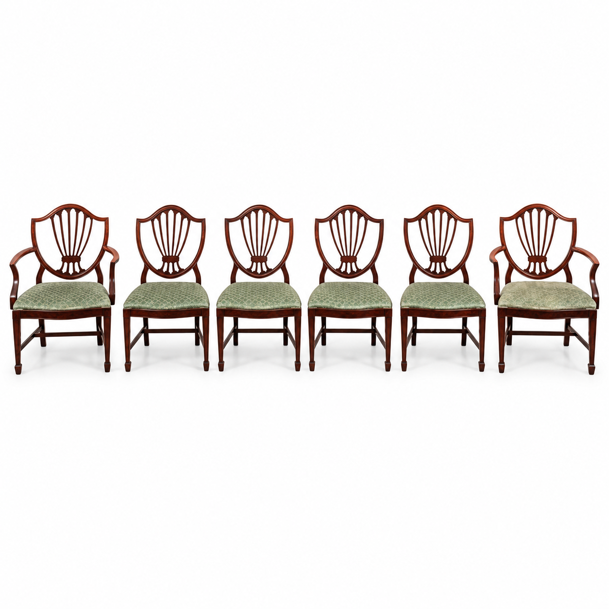 07602 vintage shield back chair set of 6 — clean