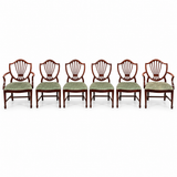 07602 vintage shield back chair set of 6 — clean
