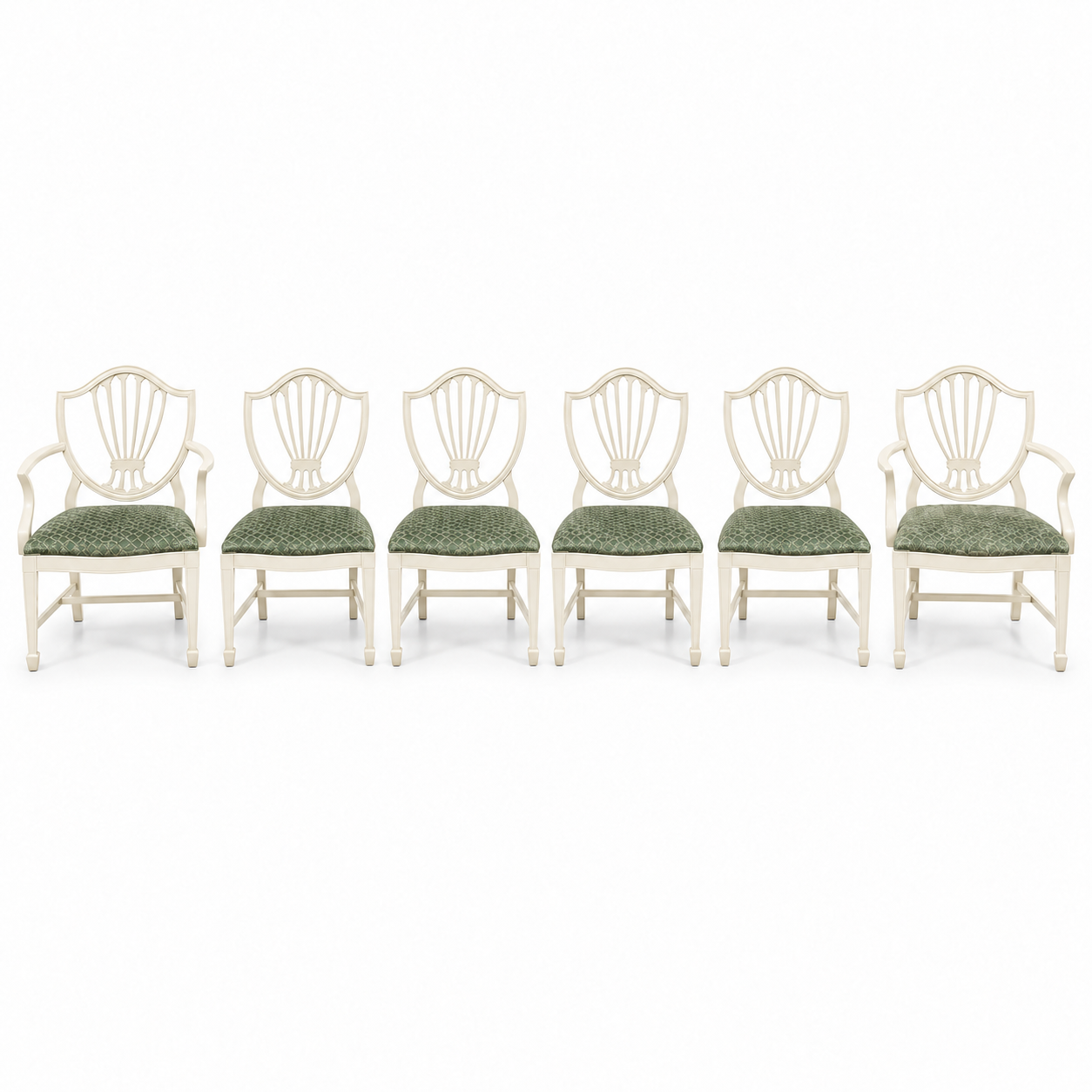07602 vintage shield back chair set of 6 — Dover