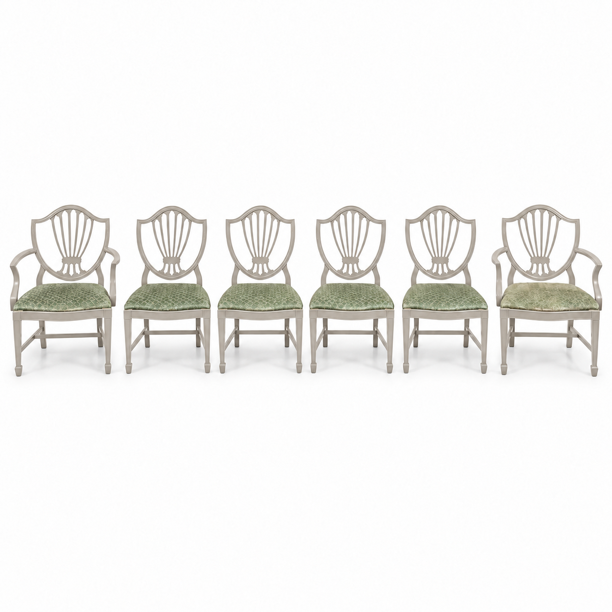 07602 vintage shield back chair set of 6 — Framed