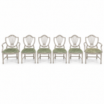 07602 vintage shield back chair set of 6 — Framed