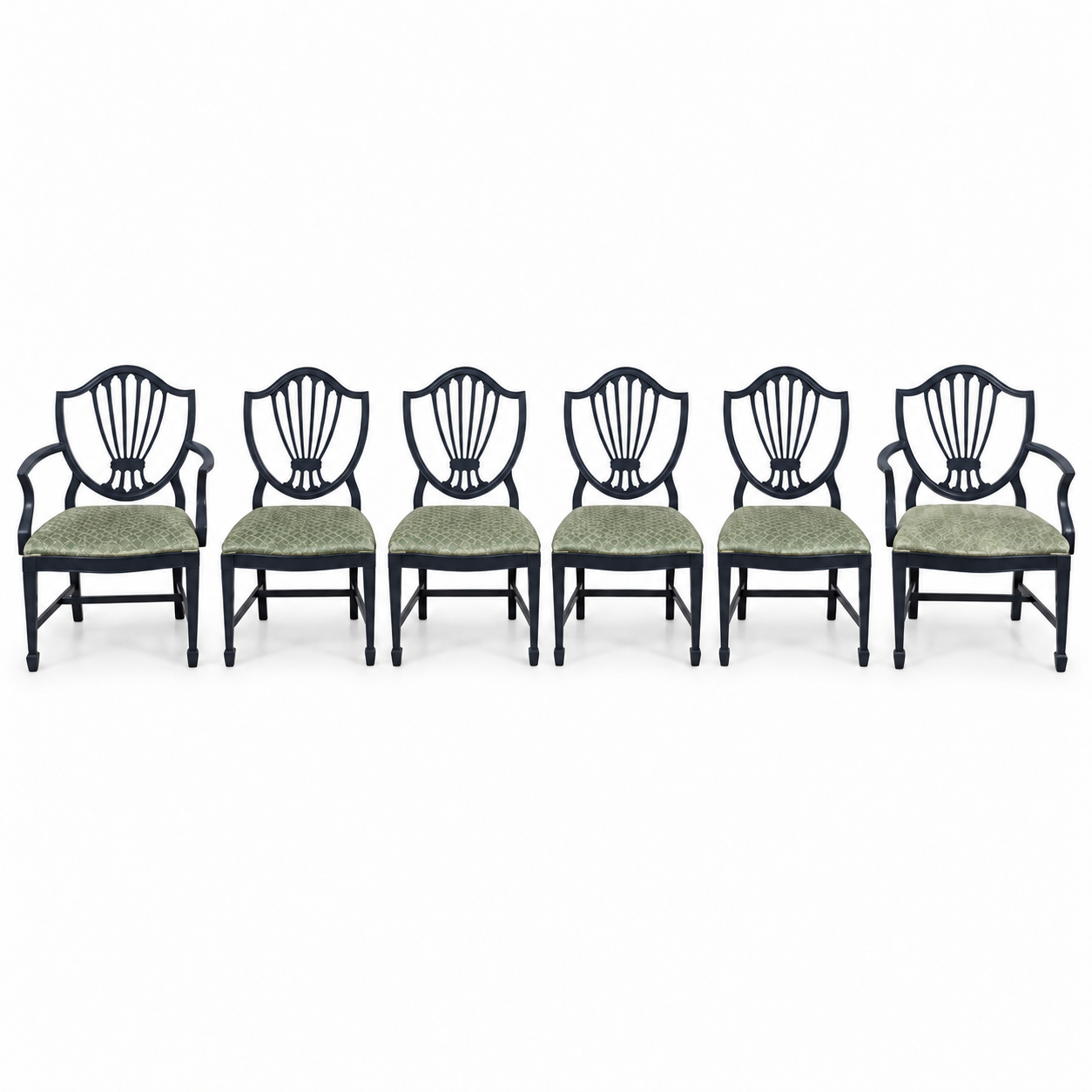 07602 vintage shield back chair set of 6 — Hamilton