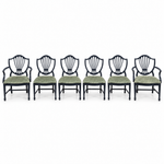 07602 vintage shield back chair set of 6 — Hamilton