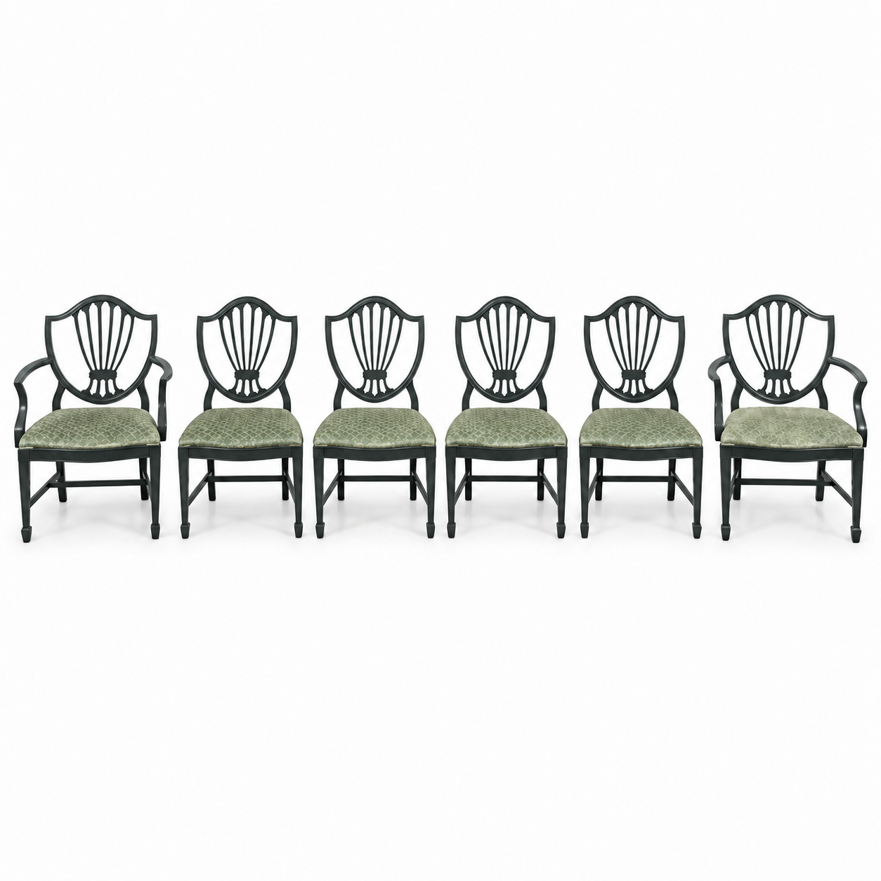 07602 vintage shield back chair set of 6 — Hunter