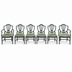 07602 vintage shield back chair set of 6 — Hunter