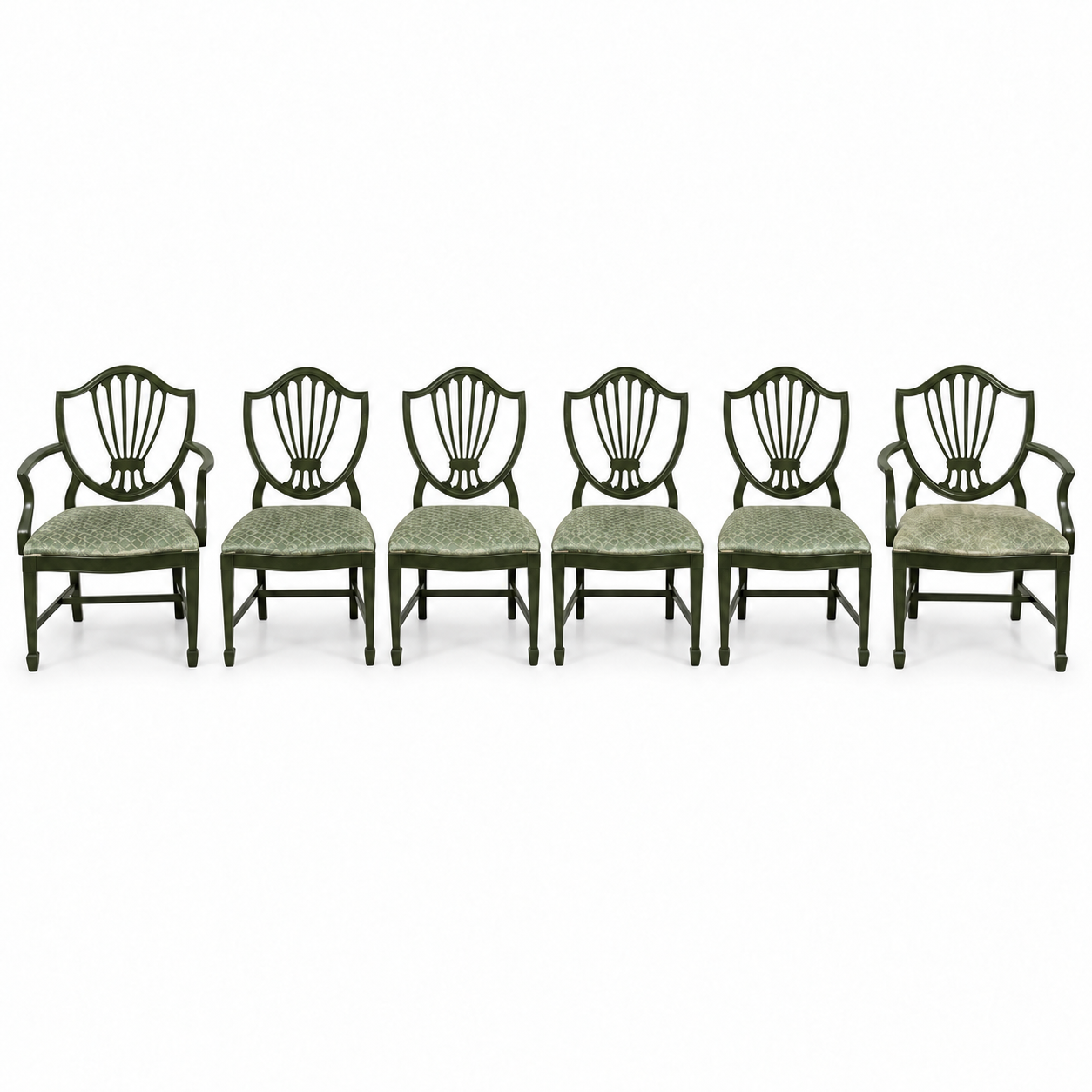 07602 vintage shield back chair set of 6 — Spade