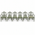 07602 vintage shield back chair set of 6 — Spade