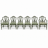 07602 vintage shield back chair set of 6 — Spade