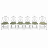 07602 vintage shield back chair set of 6 — White