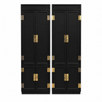 08219 Henredon two-piece vintage hutch set — Black