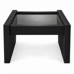 Vintage coffee table #08715 — Black preview; original smoked glass preserved
