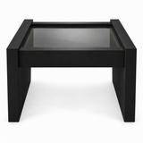 Vintage coffee table #08715 — Black preview; original smoked glass preserved