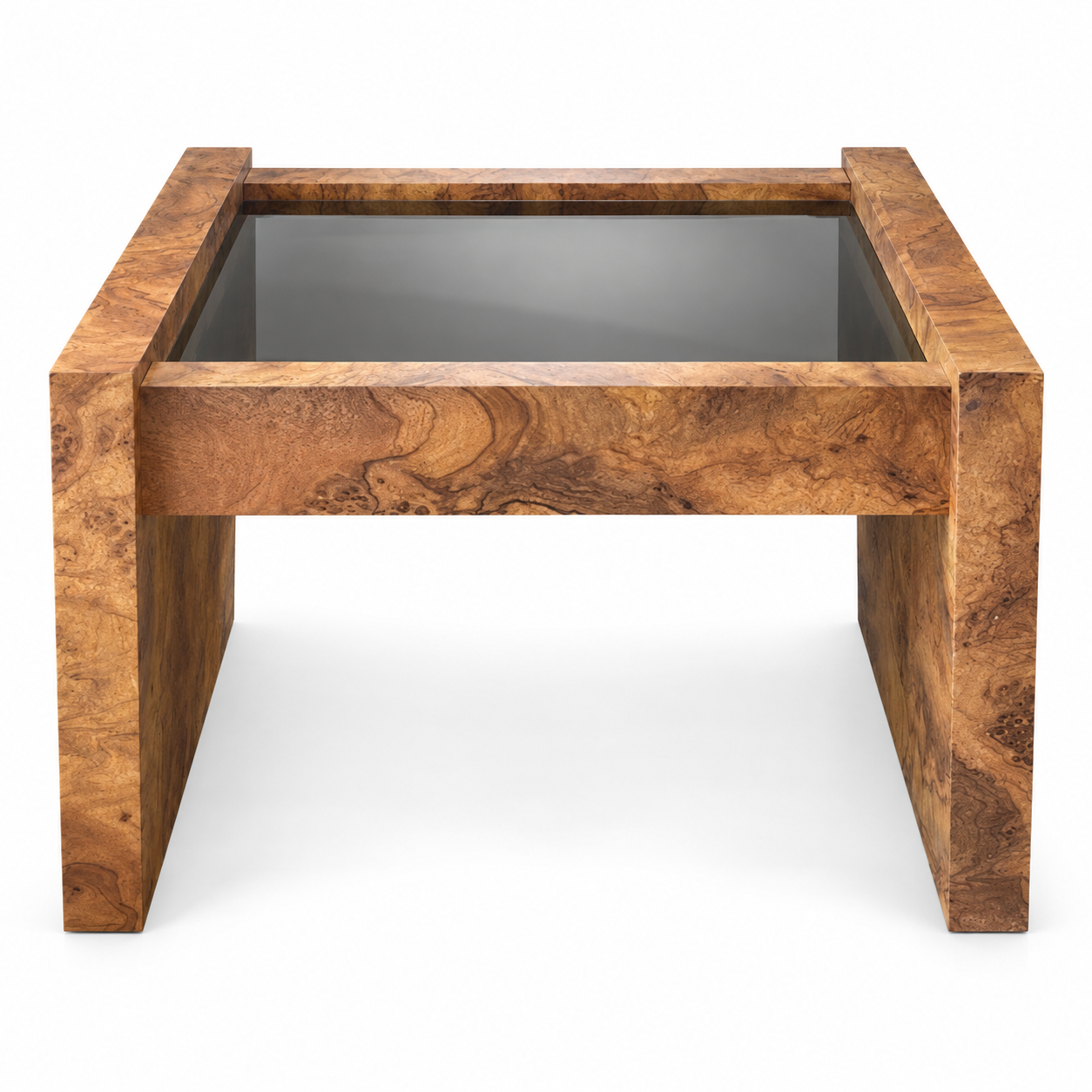 Vintage coffee table #08715 — Clean preview; original smoked glass preserved