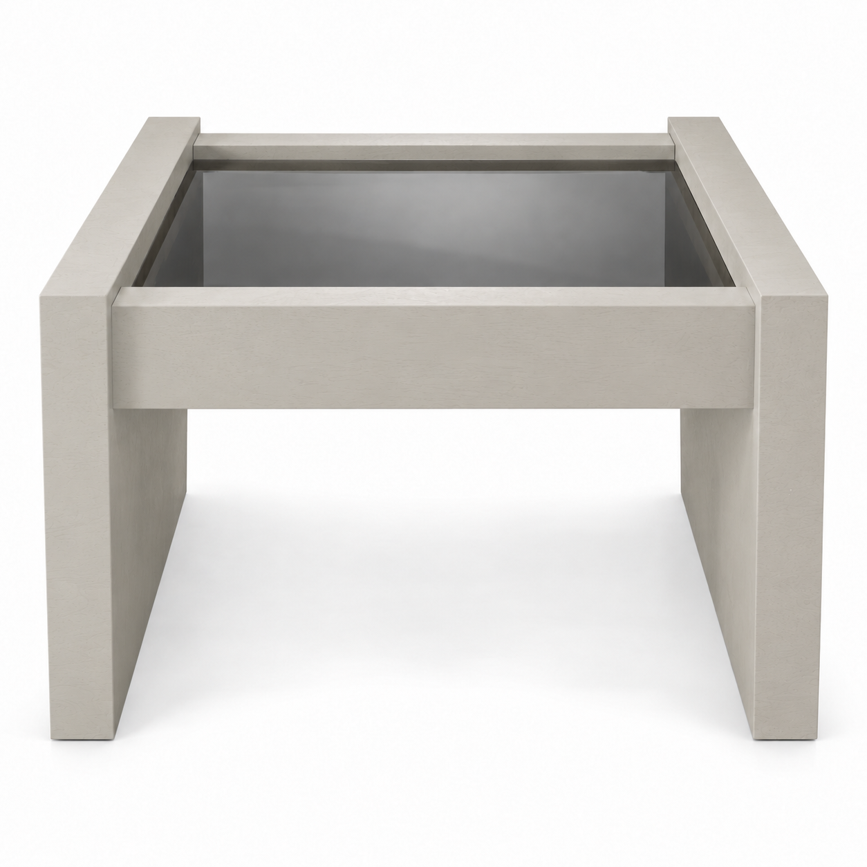 Vintage coffee table #08715 — Framed preview; original smoked glass preserved