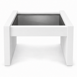 Vintage coffee table #08715 — White preview; original smoked glass preserved