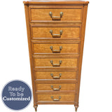 24" Unfinished 7 Drawer kindel Vintage Tallboy #08755