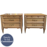 25" Unfinished 2 Drawer American Of Martinsville Vintage Nightstand Set of 2 #08773