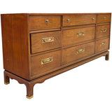 66" Unfinished 9 Drawer Vintage Dresser #08774