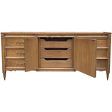 76" Unfinished 2 Door 6 Drawer American Of Martinsville Vintage Buffet #08776