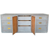 72" Unfinished 2 Door 6 Drawer Vintage Buffet #08789