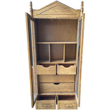 37" Unfinished 2 Door 2 Drawer Century Vintage Bamboo Style Hutch #08809