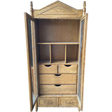 37" Unfinished 2 Door 2 Drawer Century Vintage Bamboo Style Hutch #08809