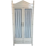 37" Finished 2 Door 2 Drawer Century Vintage Bamboo Style Hutch #08809