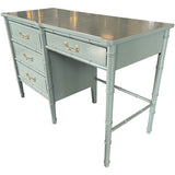 46.5" Finished 4 Drawer Vintage Bamboo Style Desk #08814