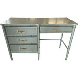 46.5" Finished 4 Drawer Vintage Bamboo Style Desk #08814