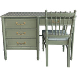 46.5" Finished 4 Drawer 1 Chair Vintage Bamboo Style Desk #08814