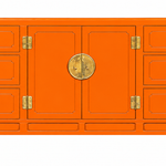 White Fine Furniture buffet #08865 — electric orange