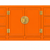White Fine Furniture buffet #08865 — electric orange