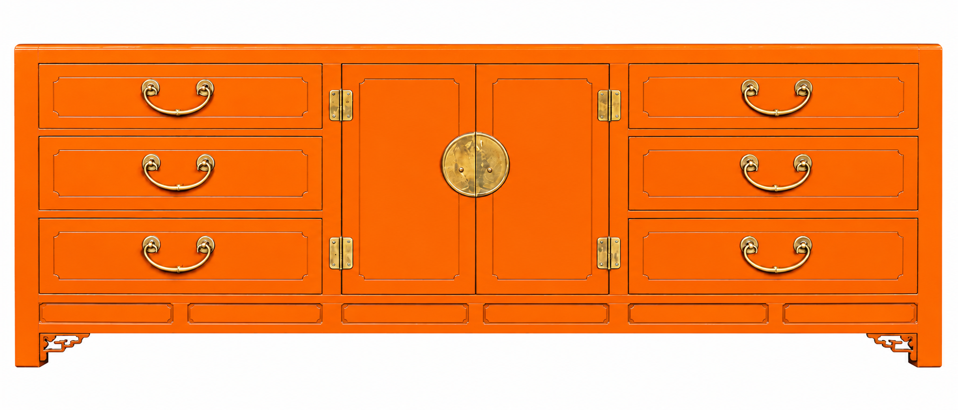 White Fine Furniture buffet #08865 — electric orange
