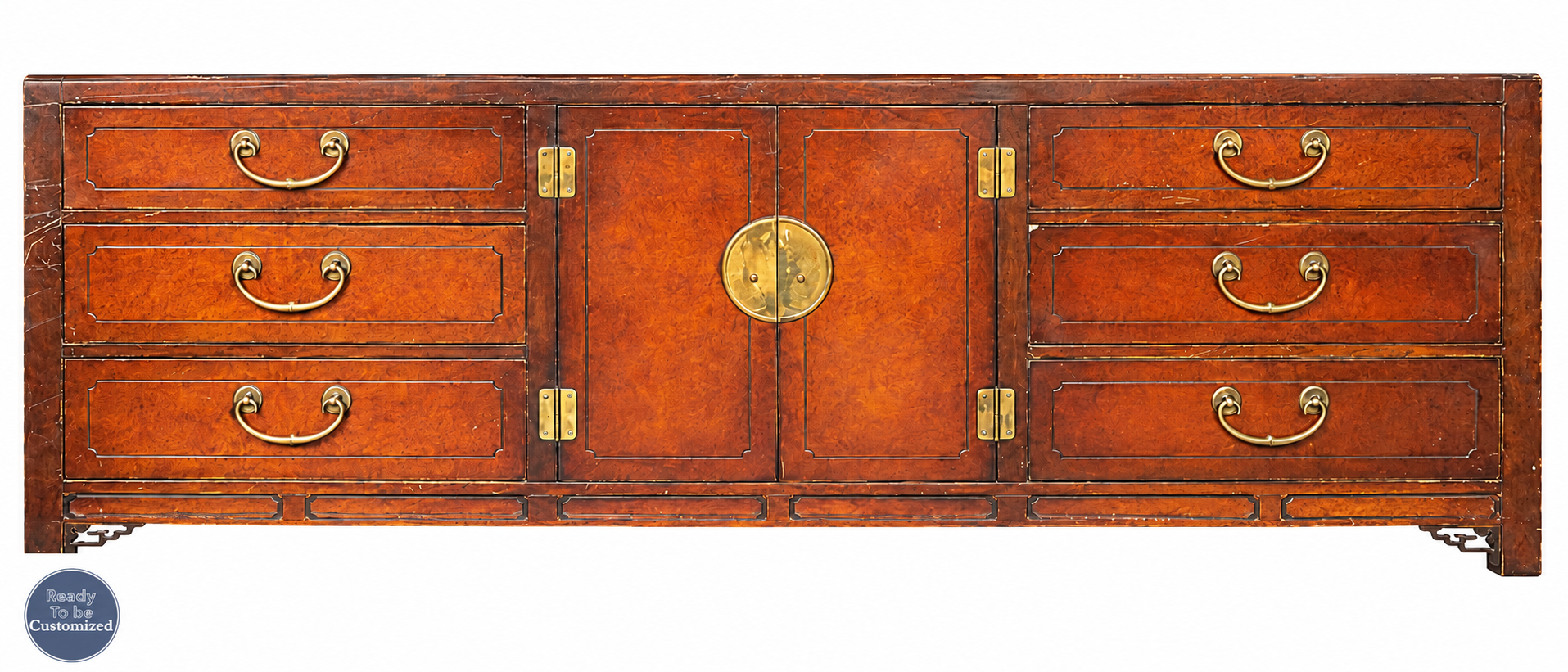 White Fine Furniture buffet #08865 — straight on badge