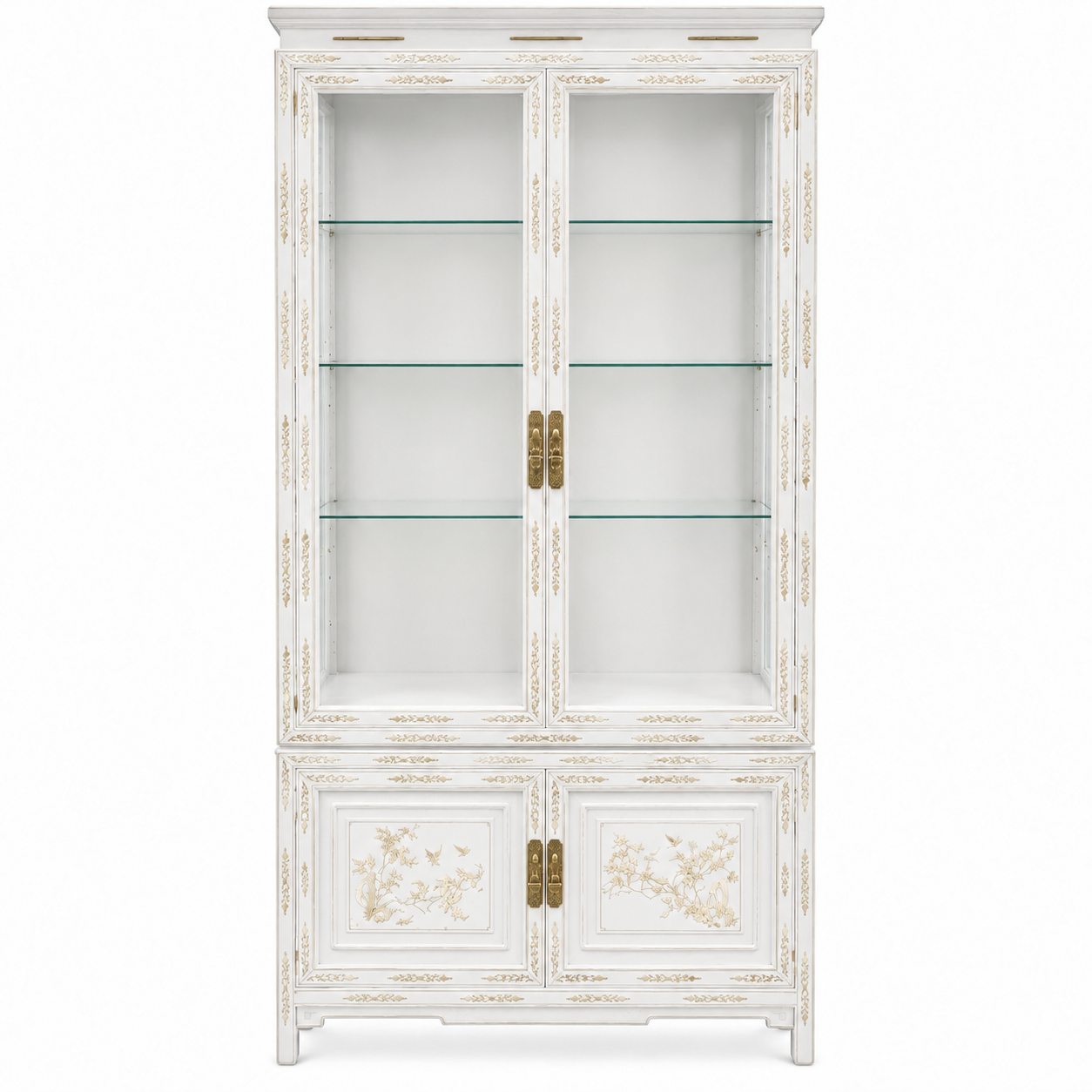 08933 White vintage hutch