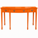 Baker vintage console table #08981 — electric-orange