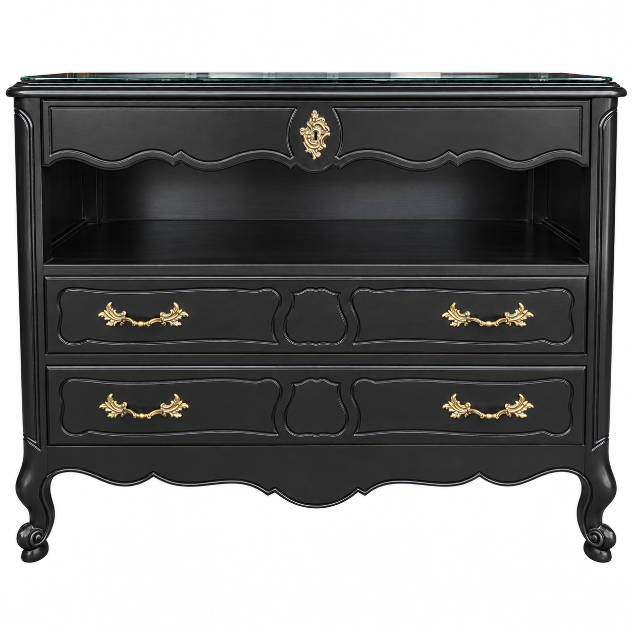 Drexel vintage dresser #08985 — black