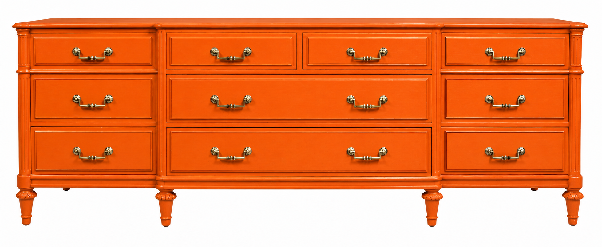Davis vintage dresser #08992 — electric orange