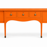 Vintage console table #08998 — electric orange